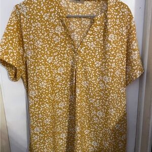Yellow floral blouse